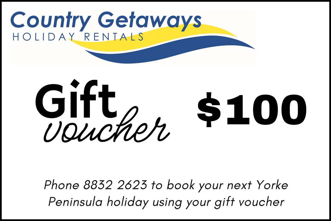 Country Getaways gift voucher - $100