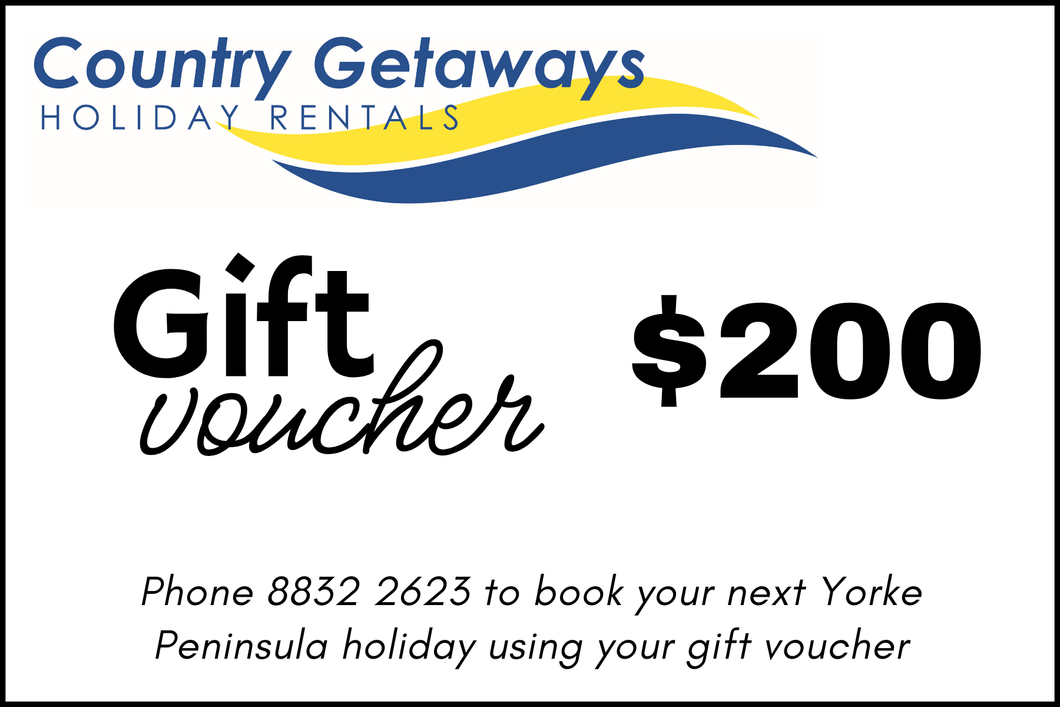 Country Getaways gift voucher - $200